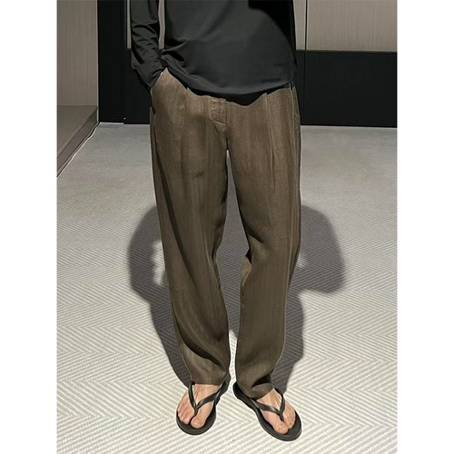 Цветные летние тонкие штаны для отдыха, свободный прямой крой