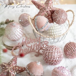 Hromeo pink christmas ball decoration