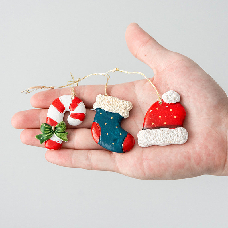 Hromeo Christmas resin small pendant desktop Christmas tree garland decoration handmade diy accessories Christmas decorations