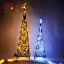 Hromeo wrought iron Christmas tree glowing four corner tower tree Christmas iron net tree iron tree Christmas decorations