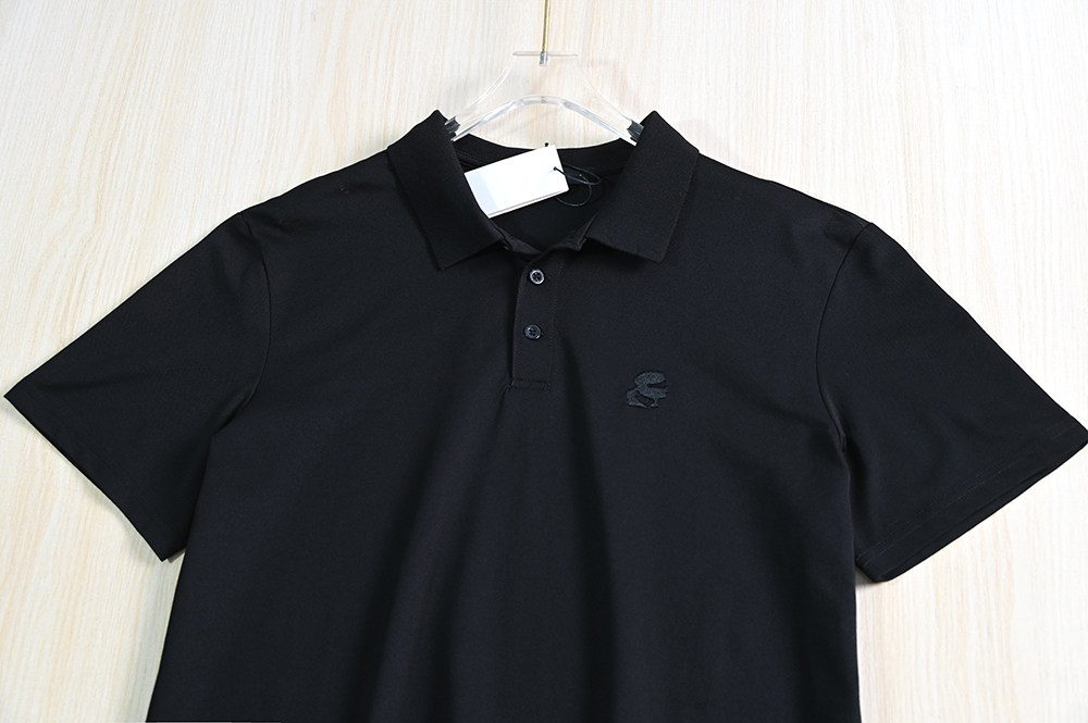 Футболка polo, простой и элегантный дизайн, с вышивкой, оверсайз, короткий рукав 