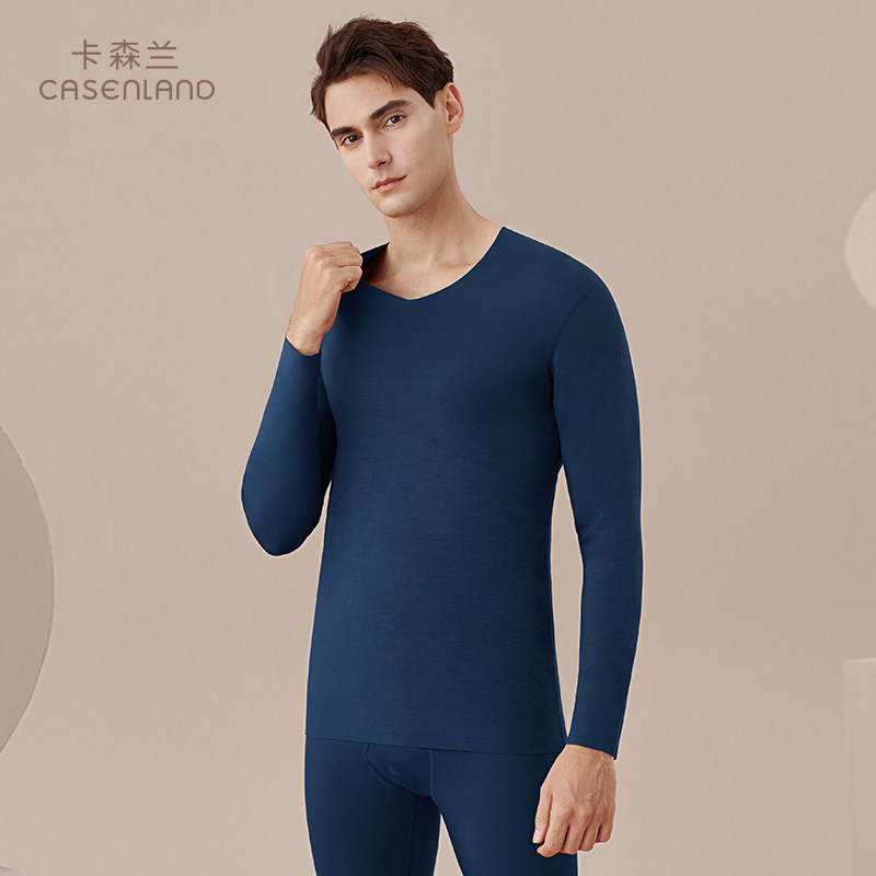 Carson Lammordale V collar men's carry-on unscratched mid-thick heating clothes Young men's autumn clothes sanitary pants