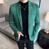 Демисезонный бархатный пиджак классического кроя, куртка, облегающий крой, осенний сезон, изысканный стиль