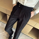 Штаны, ростомер для отдыха, коллекция 2023, в британском стиле, в корейском стиле, высокая талия