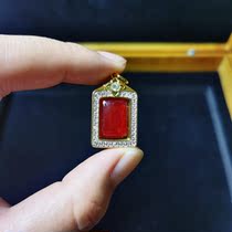 Wooden virginity Thai character Cuban api wow post touch wow with iridescent small red diamond pendant