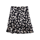 Летняя юбка, шифоновая мини-юбка, 2020, высокая талия, цветочный принт, крой «рыбий хвост», А-силуэт, подходит для подростков, с акцентом на бедрах