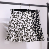 Летняя юбка, шифоновая мини-юбка, 2020, высокая талия, цветочный принт, крой «рыбий хвост», А-силуэт, подходит для подростков, с акцентом на бедрах