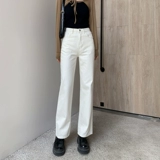 Белые весенние прямые свободные джинсы, светлые штаны, 2025 года, высокая талия, свободный крой