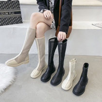 Net gauze long boots female 2021 summer New ins Net red thin boots small man thick bottom high barrel hollow cool boots