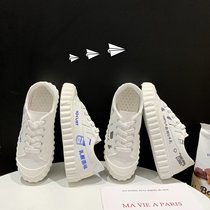 White canvas shoes womens ins tide graffiti 2021 Spring Breathable Harajuku retro harbor flavor Joker student board shoes