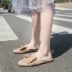 Baotou một nửa dép phụ nữ mặc 2020 mới màu đỏ heelless giày lười đế mềm nhỏ có mùi thơm gió nhỏ hỗ trợ một đôi dép đơn - Dép