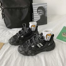 Small black dad shoes womens ins tide 2021 spring new net red super fire ugly cute casual sneakers