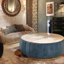 Marble coffee table light luxury post-modern Nordic round several sex modern designer living room coffee table side a few small units