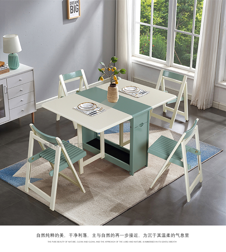 Bàn ăn gỗ gấp Bắc Âu kết hợp bàn ghế căn hộ nhỏ đa chức năng hiện đại bàn tối giản có thể thu vào bàn nhà - Bàn bàn máy tính nhỏ gọn