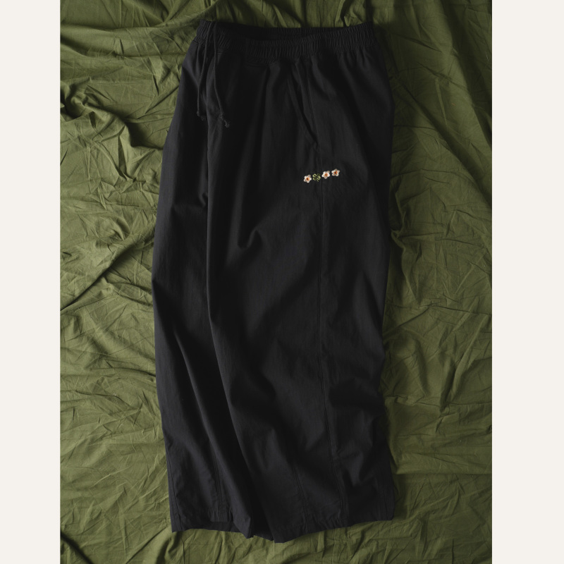 Xccc Fishbone 220g Blended Summer Loose Casual Breathable Thin Drawstring Elastic Waist Embroidered Casual Pants Xccc Fishbone 220g Blended Summer Loose Casual Breathable Thin Drawstring Elastic Waist Embroidered Casual Pants