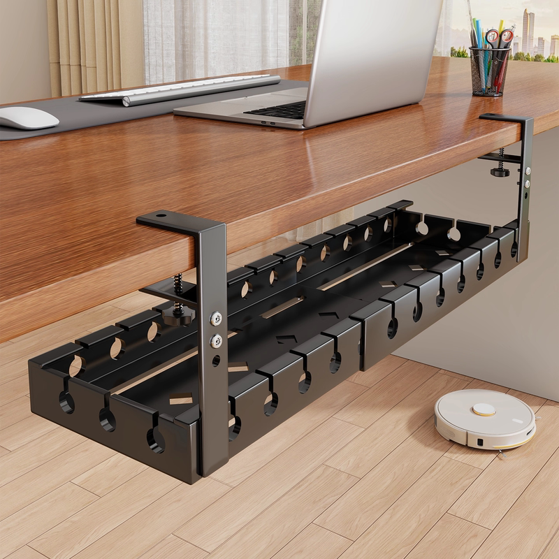 Under-Desk Cable Organizer, Data Cable Storage Box, Desk Wire Socket Router Storage Rack, Under-Desk Storage Solution