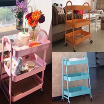 Living room kitchen shelf Beauty trolley Wheeled mobile floor-to-ceiling multi-layer baby bedroom trolley storage rack