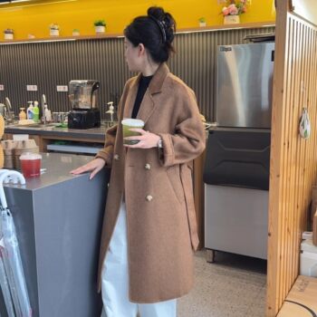 Suli alpaca haute couture long woolen coat