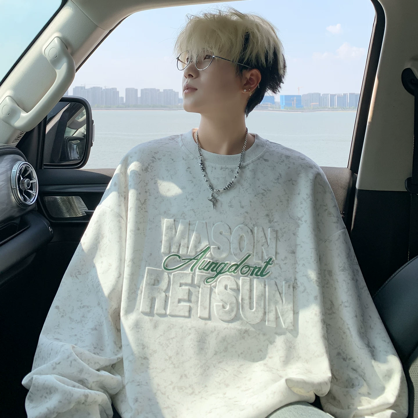 Long-sleeve, sweatshirt, demi-season couple clothing for men and women, jacket, oversize, for beloved, for teenagers