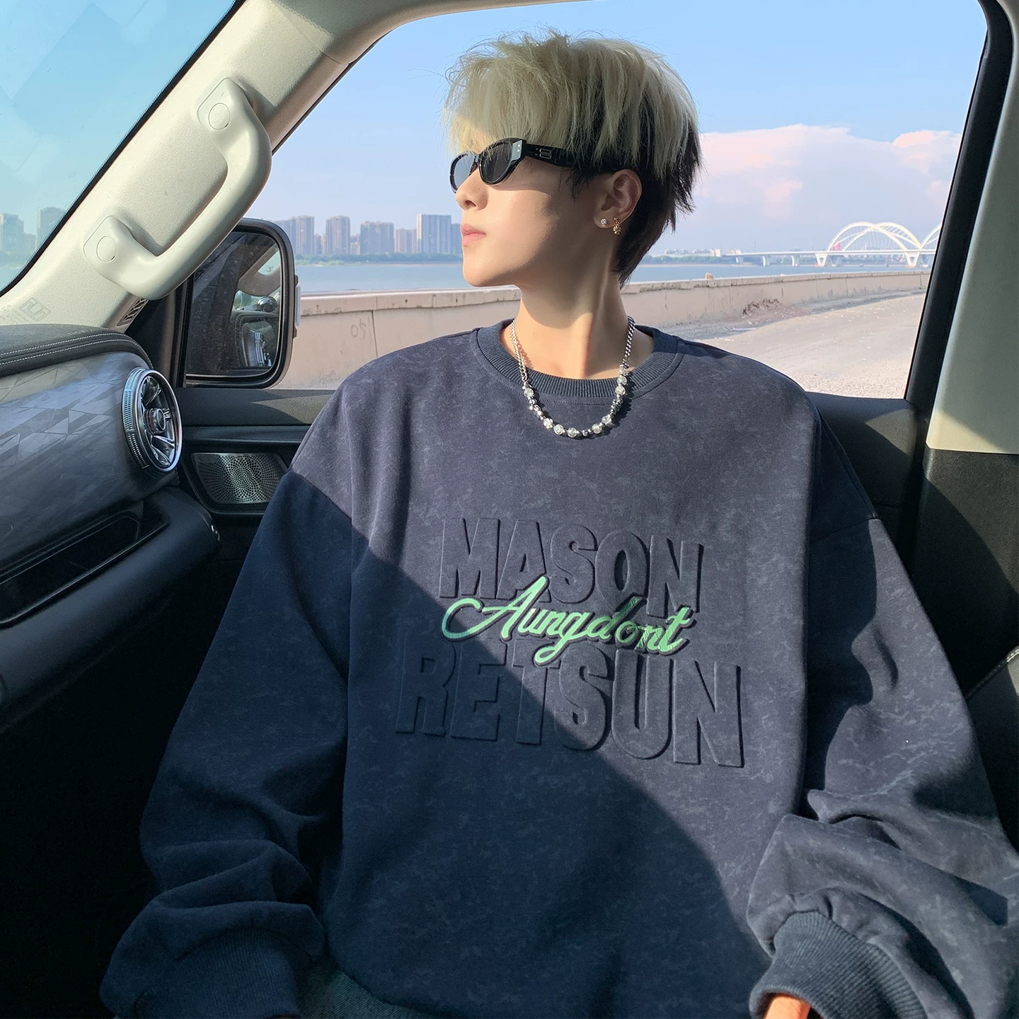 Long-sleeve, sweatshirt, demi-season couple clothing for men and women, jacket, oversize, for beloved, for teenagers