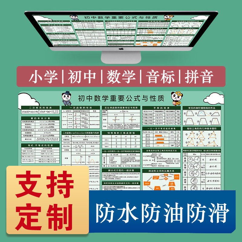 Function Formula Table Cushion Desk Write Pad Non-slip Learning Table Mat Shortcut Mouse Pad Early Primary And Secondary School Math