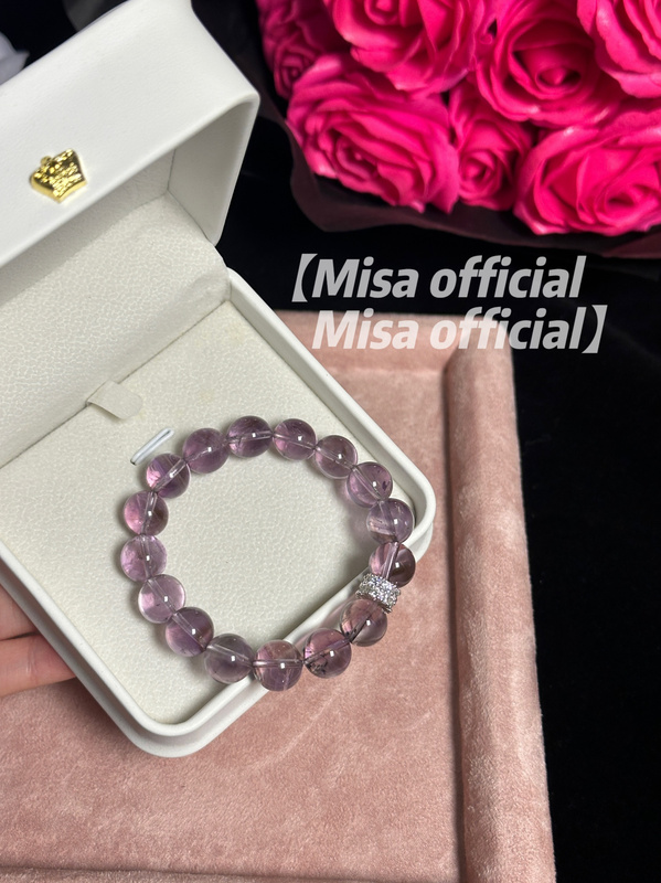 Misa Officail｜Ice Grape Purple Natural Amethyst Bracelet with Diamonds, High-End New Model for Gift Giving