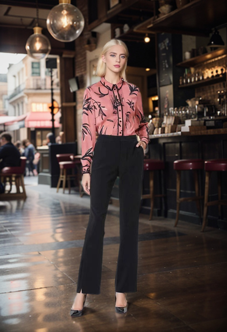 Treasure Pink Gesture Autumn New Body Pants Minima Commute Black Long Pants Woman LN9P039JWF092W-Taobao