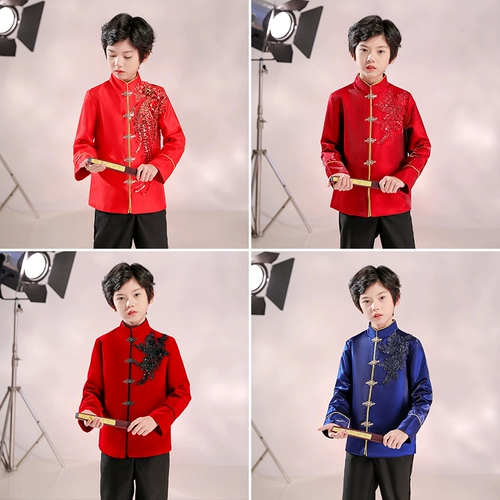 Детский костюм для мальчиков для школьников, платье, комплект, детская одежда, китайский стиль
