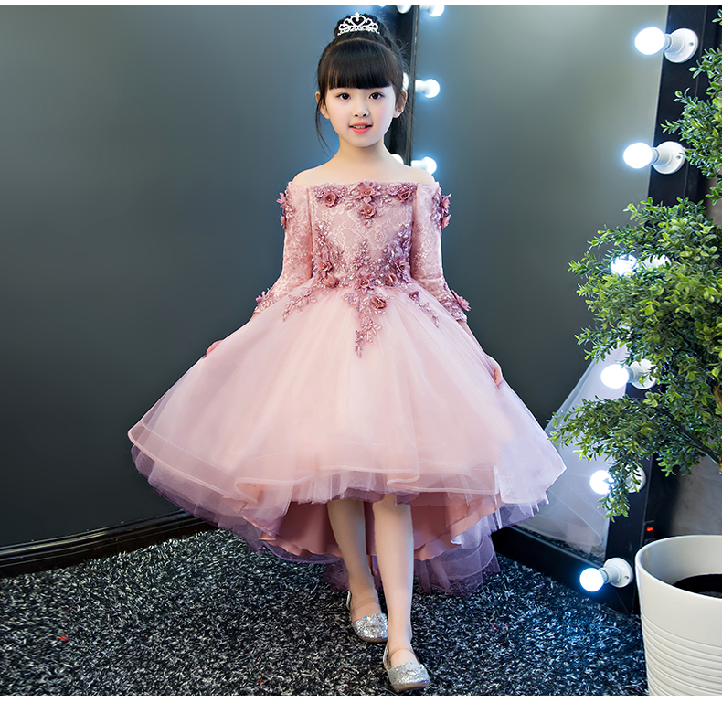 Váy bé gái váy công chúa catwalk pettiskirt 2018 hoa mới cô gái chủ tiệc cưới trang phục piano quần áo bé trai đẹp nhất