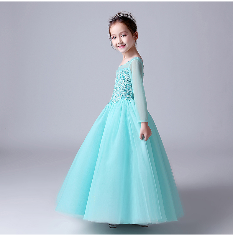 Ice Princess công chúa váy Aisha cô gái dài váy trẻ em Disney Aisha ăn mặc Elsa gạc gạc đầm bộ vest dự tiệc cho bé trai
