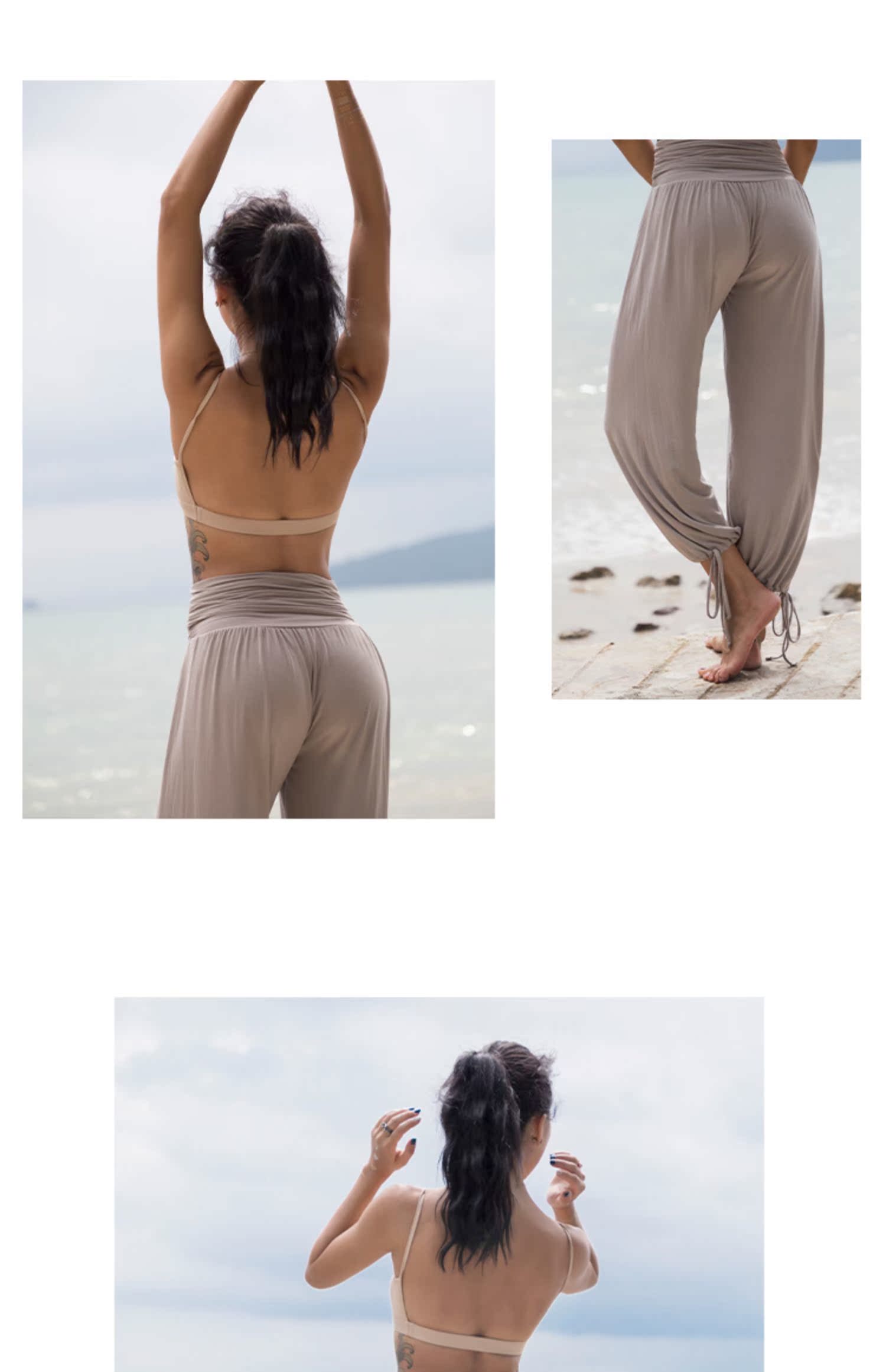 L RECNAVA quần bó sát chân lỏng lẻo kín miệng mỏng chạy thể dục giản dị nhanh khô quần eo cao yoga nữ - Quần thể thao quần gym 2 lớp
