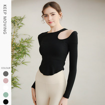 Yoga clothes with tight hem for women off-the-shoulder sexy long-sleeved fashion tops sports fitness clothes for running new slimming styles