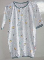 0 -- 1-year-old baby jumpsuit spring summer and autumn clothes baby clothes newborn long-sleeved open button climbing suit