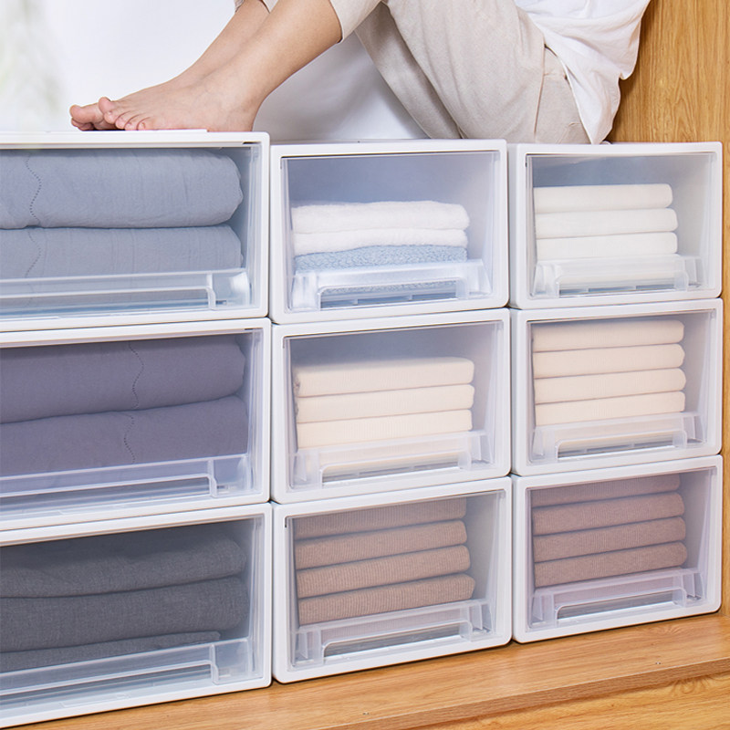 Drawer-type containing box plastic containing box bed bottom finishing box Students Dormitory Containing deity Stratix Easy to open