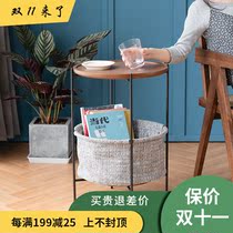 Nordic creative storage round pocket coffee table modern simple ins style living room bedroom negotiation area