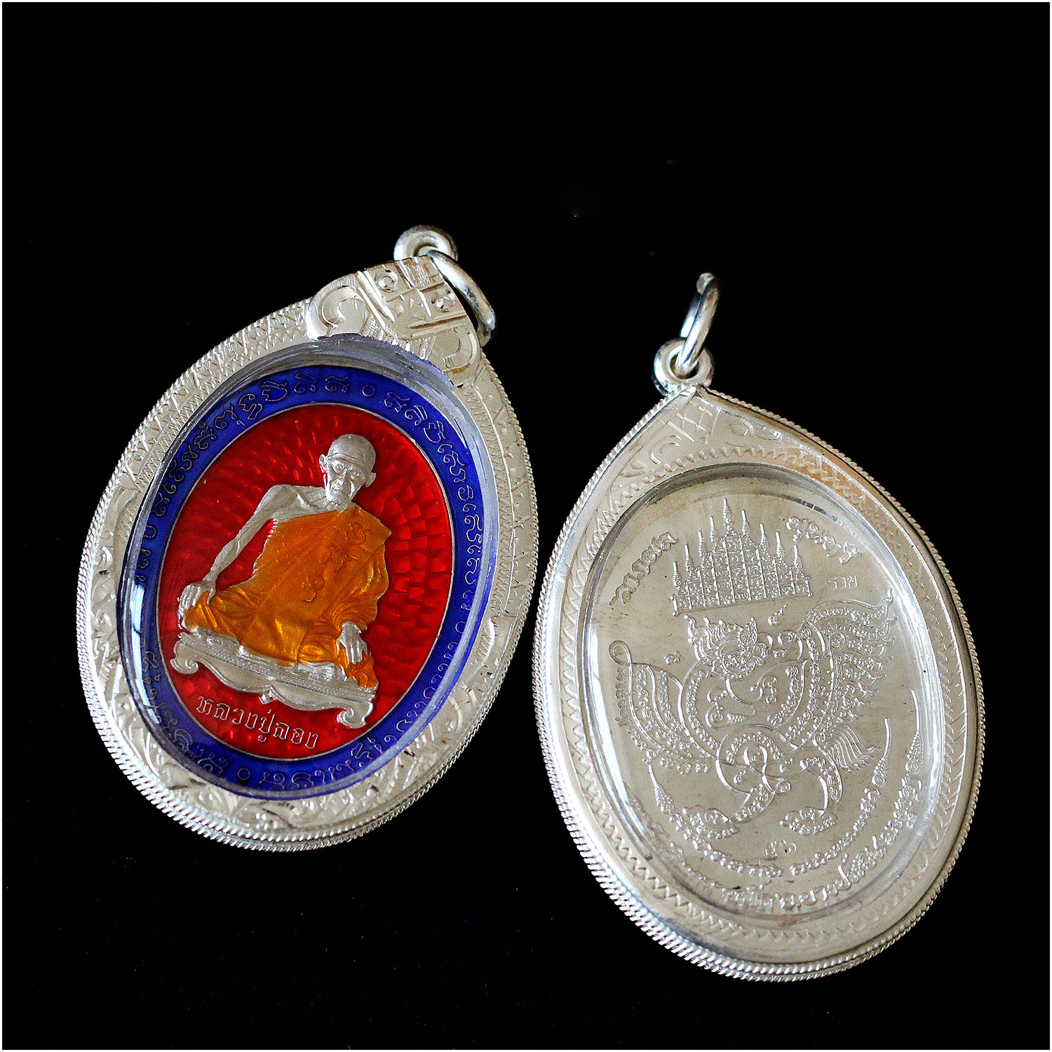 Thailand's Buddhist 2563 Dragon Boronlenhachey Master's own Buddha's card pendant pure silver