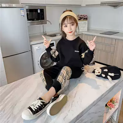 Girl autumn Net red suit 2021 new trend foreign style Korean girl spring autumn sports fashionable two-piece set