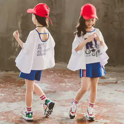 Girls summer suit 2021 new foreign style Net Red children's clothing children's summer shorts girl sports two-piece set