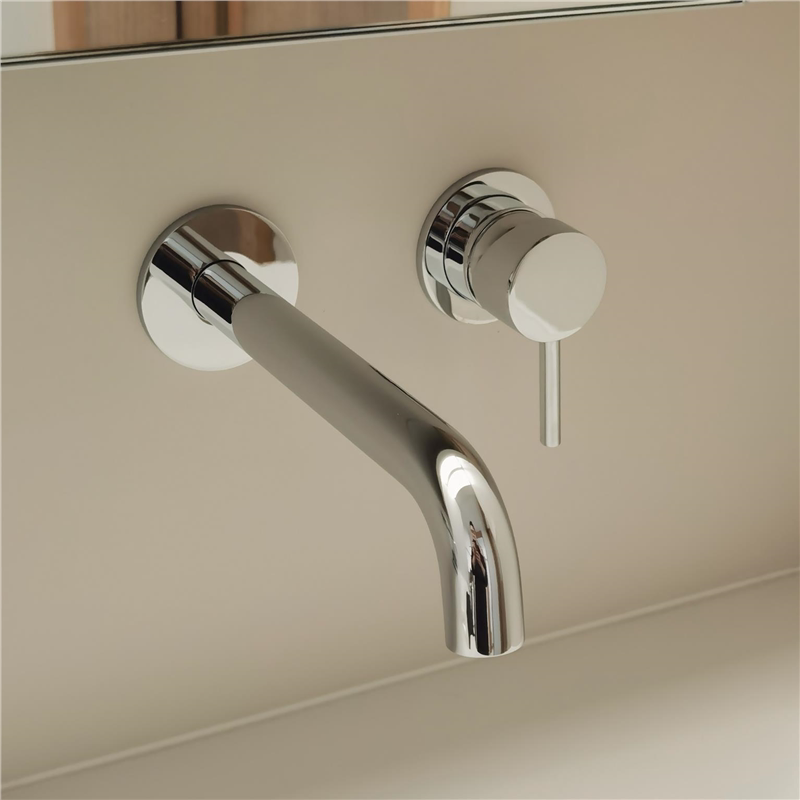 【Designer Model A】Minimalist Wall-Mounted Concealed Faucet, Embedded In-Wall Washbasin Faucet, Brushed Nickel 【Designer Model A】Minimalist Wall-Mounted Concealed Faucet, Embedded In-Wall Washbasin Faucet, Brushed Nickel