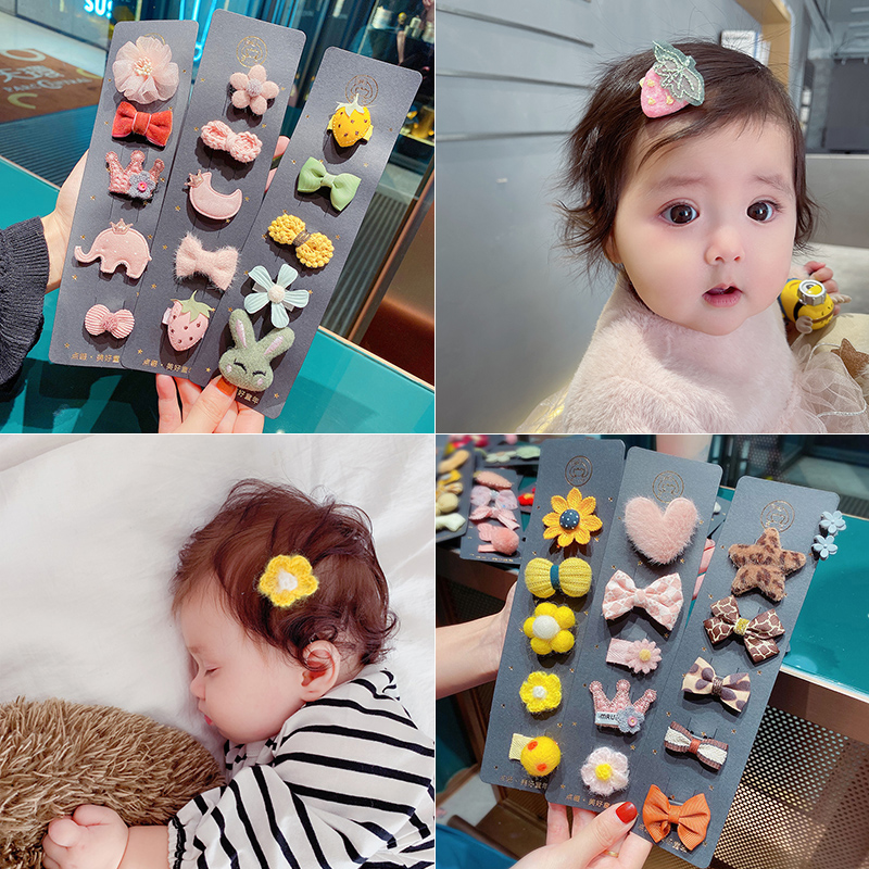 Yellow Chick Baby Hair Clip Hand Stitch Sweat Hair Clip Cute Hair Volume Baby Does Not Hurt Hair Card Princess Headdress Hair Ornament