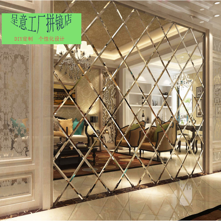 Custom TV restaurant background wall glass mirror partition decorative mirror tea mirror silver mirror gray mirror diamond mirror