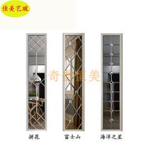  Custom partition entrance art glass fight mirror TV film and television restaurant background wall mirror modern decorative tea mirror