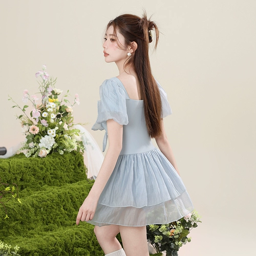 Купальник, юбка для плавания, по фигуре, изысканный стиль