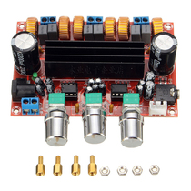 XH-M139 2 1 channel digital amplifier board 12V-24V wide voltage TPA3116D2 2*50W 100W