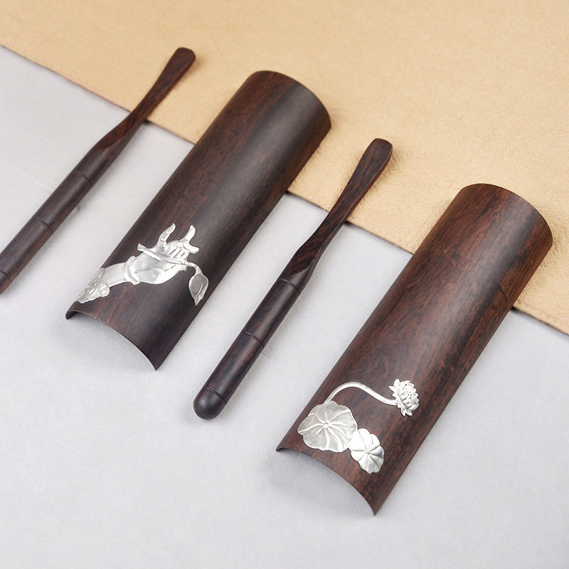 Ebony tea Tea spoon Tea spoon Tea appreciation Kung Fu tea accessories Wake tea Lotus Tea Ceremony Six gentlemen divide tea spoon