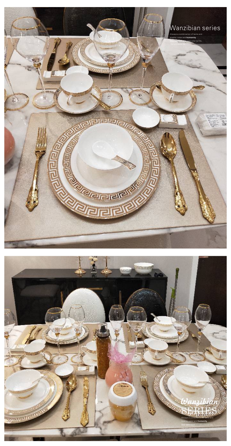 Up Phnom penh palace words dinner plate suit European tableware steak knife and fork ceramic disc flat plate pasta dish in up Phnom penh