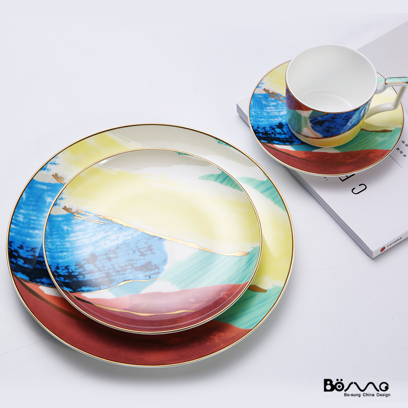 Nordic light much wind see ipads western household steak salad bowl plate disc ceramic creative suit clouds model