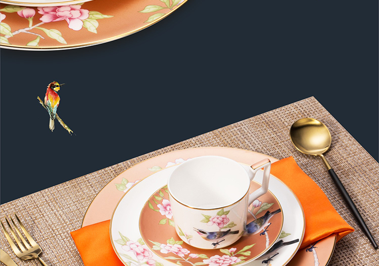 "Good steak flat ceramic painting of flowers and plate of the new Chinese style western - style food plate of household model of hotel room table set