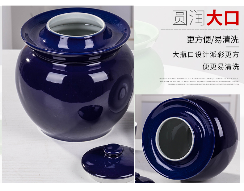 Jingdezhen ceramic pickle jar thickening earthenware seal pot sichuan pickle sauerkraut small household pickle jar