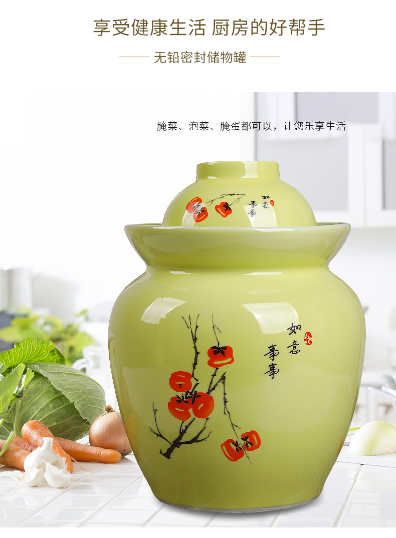 Household pickle jar to thicken the pickle jar sichuan pickle jar preserved pickle ceramic seal cylinder double salted egg